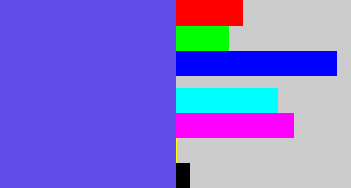 Hex color #624dea - purpleish blue