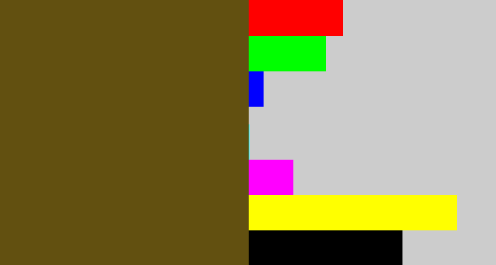 Hex color #625010 - mud brown