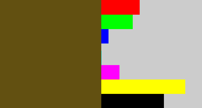 Hex color #625011 - mud brown
