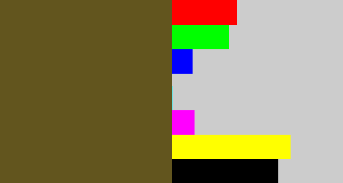 Hex color #62551e - greenish brown
