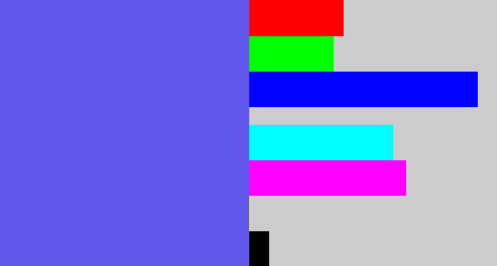 Hex color #6257eb - purpleish blue