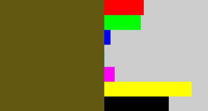 Hex color #625810 - greenish brown