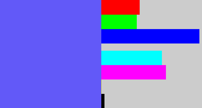 Hex color #6259f8 - purpleish blue