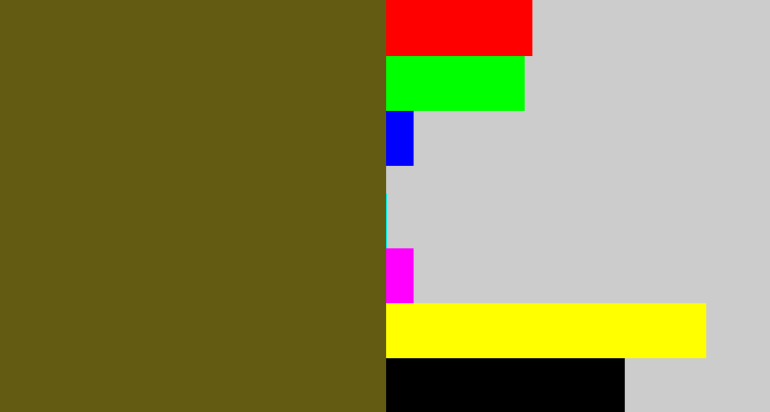 Hex color #625b11 - greenish brown