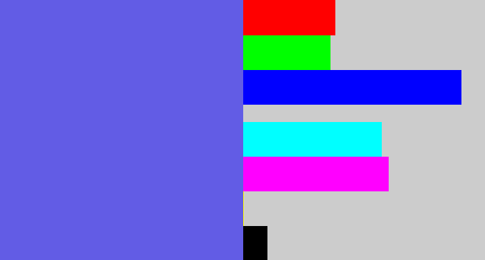 Hex color #625ce5 - dark periwinkle