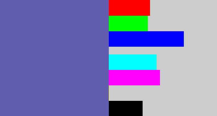 Hex color #625daf - iris