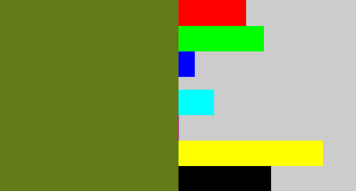 Hex color #627b17 - murky green