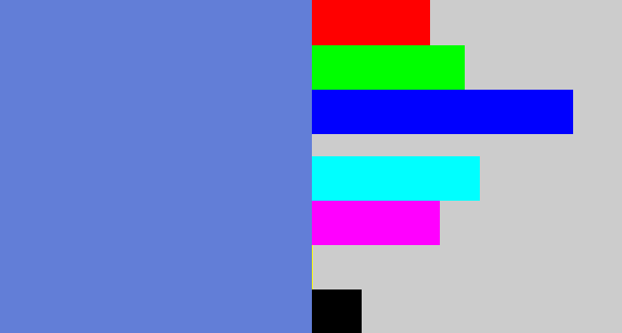 Hex color #627ed7 - soft blue
