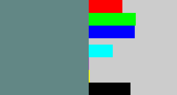 Hex color #628785 - grey/blue