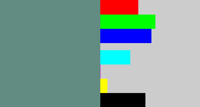 Hex color #628c82 - grey teal