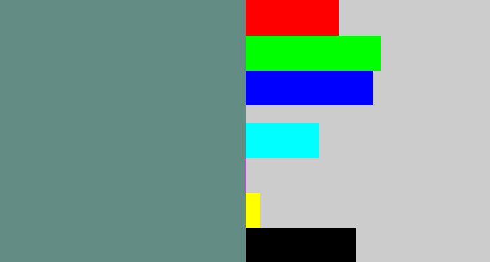 Hex color #628c84 - grey teal