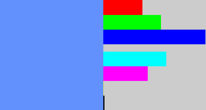 Hex color #6290fc - soft blue