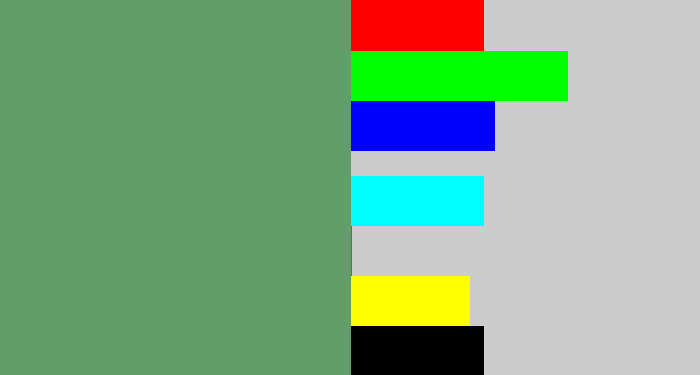 Hex color #629e69 - slate green
