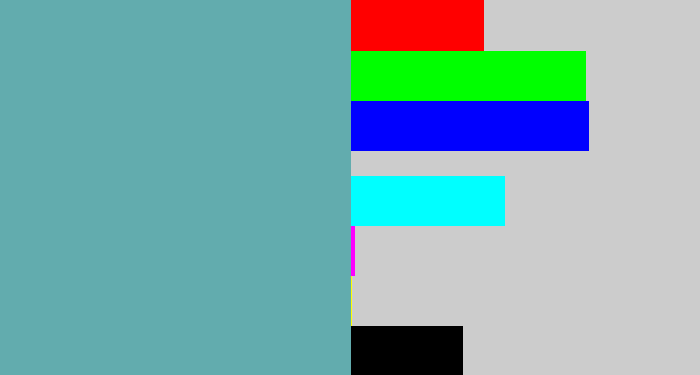 Hex color #62acae - greyblue