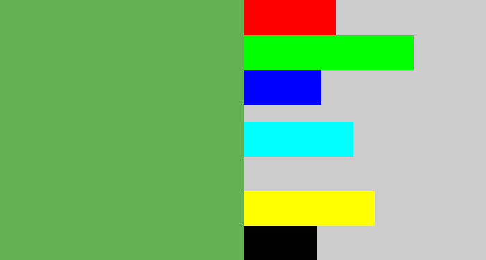 Hex color #62b251 - fern