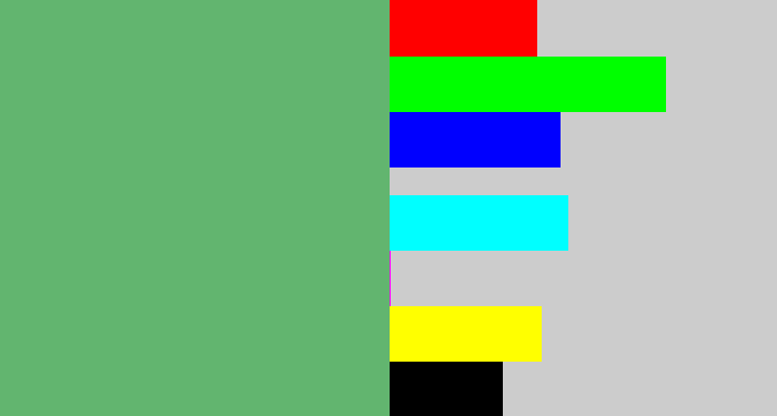 Hex color #62b56f - boring green