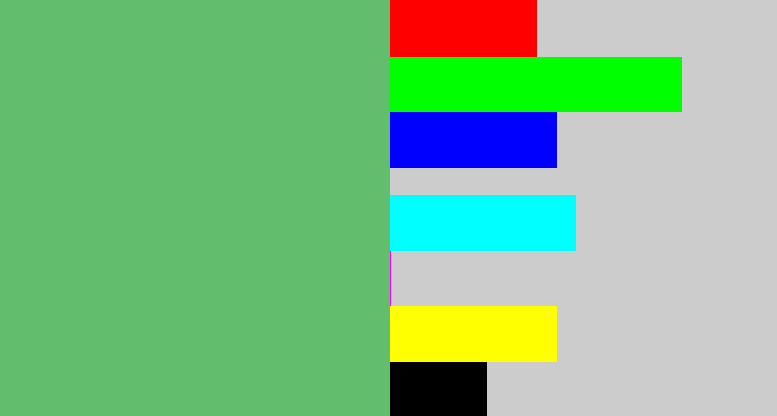 Hex color #62be6d - boring green
