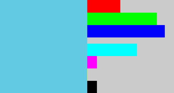 Hex color #62cbe3 - lightblue