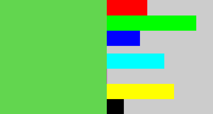 Hex color #62d64f - fresh green