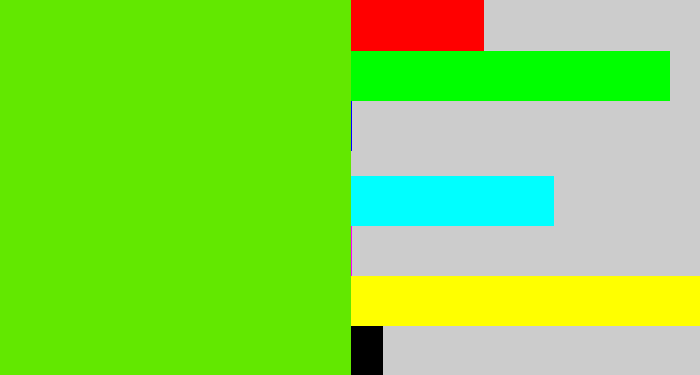Hex color #62e800 - bright lime green