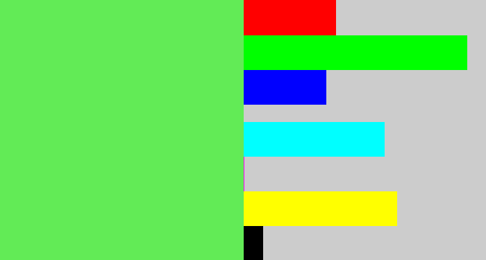 Hex color #62eb56 - lightish green