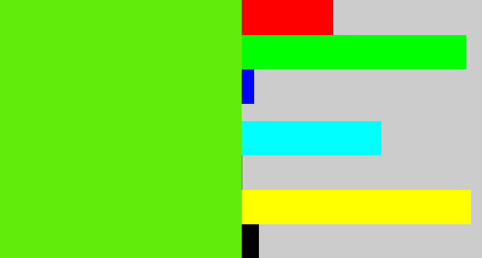 Hex color #62ec0c - bright lime green