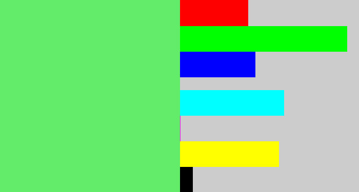Hex color #62ec6a - lightish green