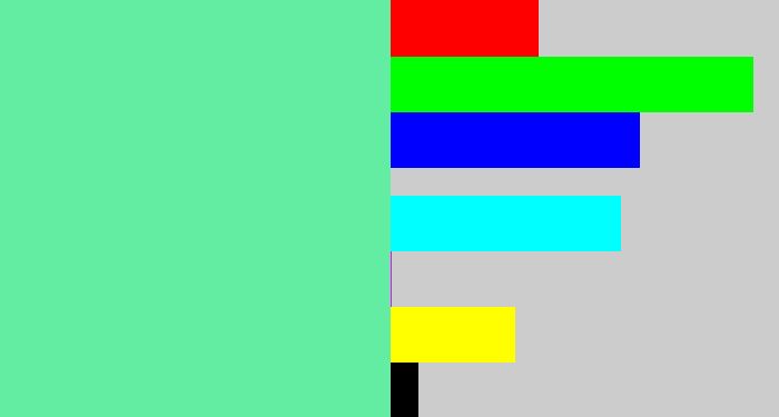 Hex color #62eda2 - light green blue