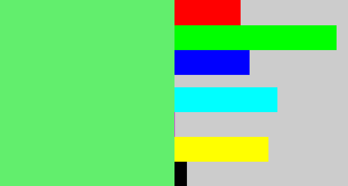 Hex color #62ee6d - lightish green