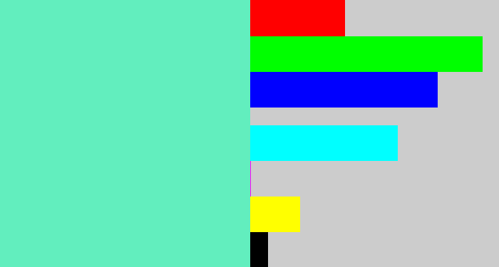 Hex color #62eebe - light greenish blue