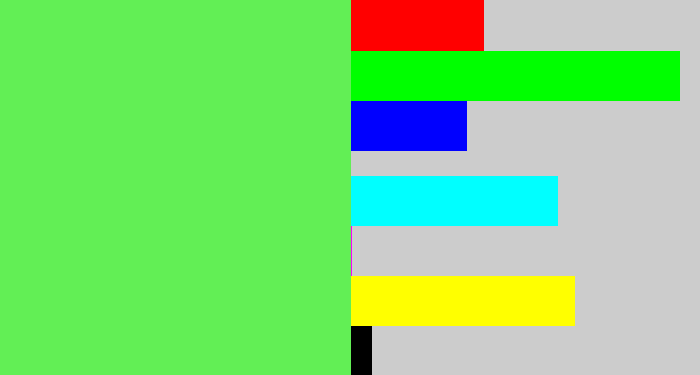 Hex color #62ef55 - lightish green