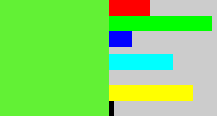 Hex color #62f135 - toxic green