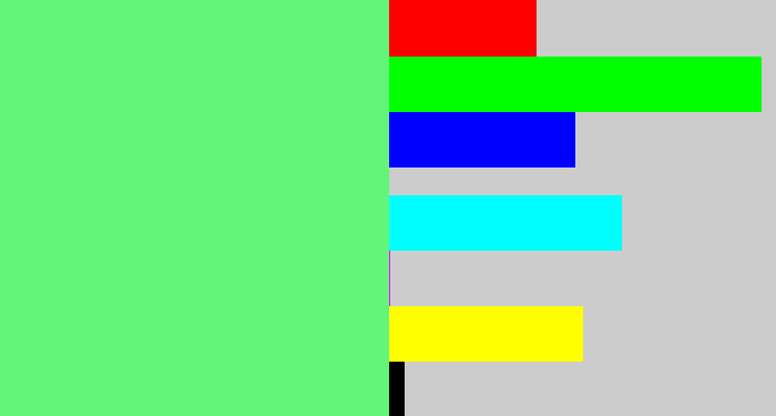 Hex color #62f57a - lightgreen