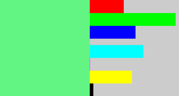Hex color #62f583 - lightgreen