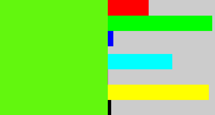 Hex color #62f70e - bright lime green
