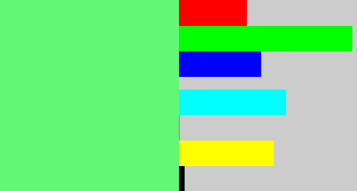Hex color #62f875 - lightgreen
