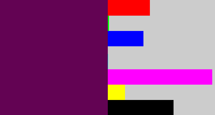 Hex color #630353 - rich purple