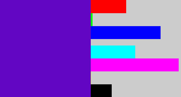 Hex color #6306c4 - violet blue