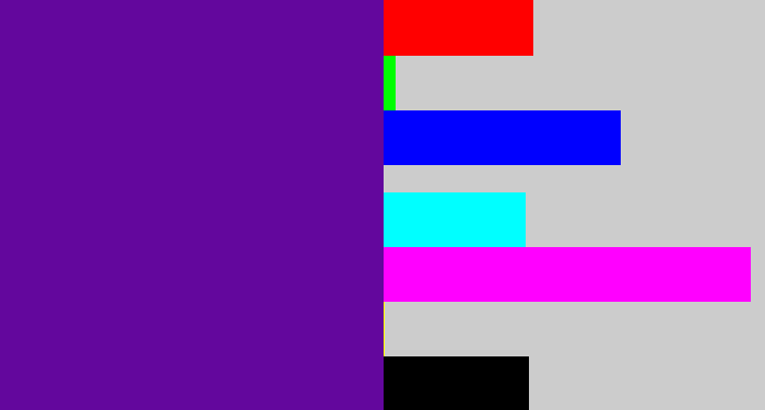 Hex color #63079d - purple