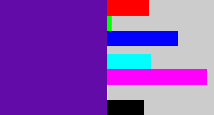 Hex color #630ba9 - purple