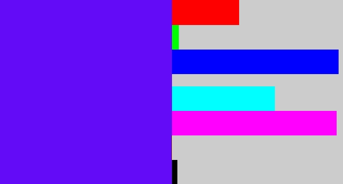 Hex color #630bf7 - blue/purple