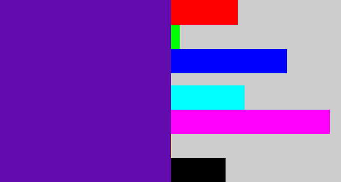 Hex color #630cae - violet blue