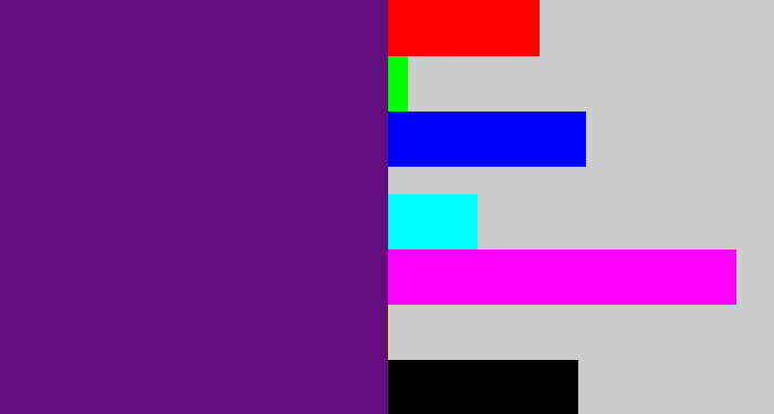 Hex color #630d81 - darkish purple