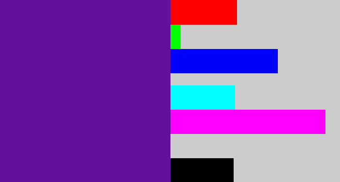 Hex color #630fa0 - purple
