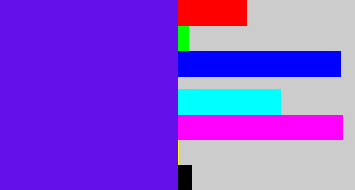 Hex color #6310eb - purply blue