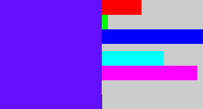 Hex color #6310fe - purplish blue