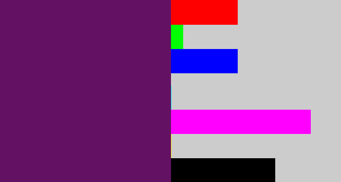 Hex color #631263 - grape purple