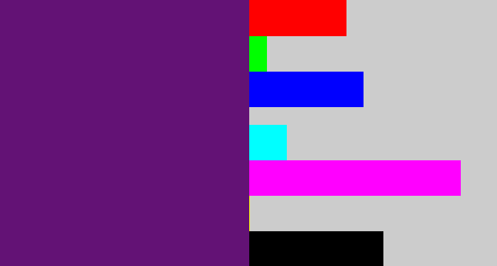 Hex color #631275 - darkish purple