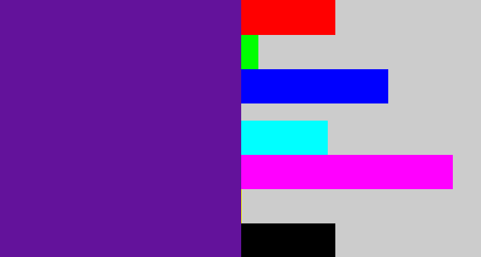 Hex color #63129b - purple