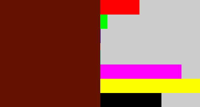 Hex color #631300 - reddy brown